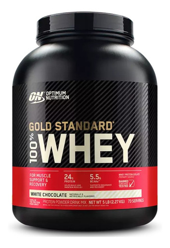 Suplemento en polvo Optimum Nutrition  Proteína Gold Standard 100% Whey proteína sabor white chocolate en pote de 2.27kg