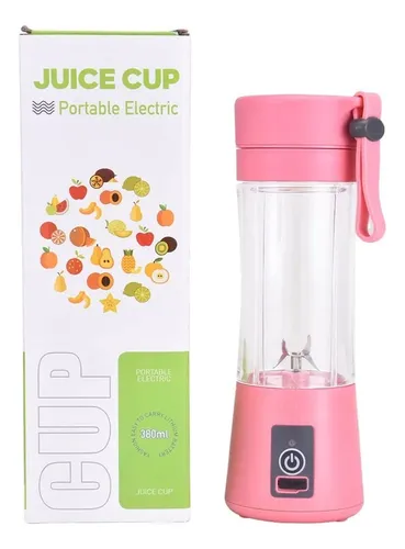 Batidora portátil USB, mezclador de jugo de frutas, mini batería recargable  portátil, mezclador de jugo, 12.8 fl oz (rosa)