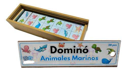 Dominó Animales Marinos - Juego De Mesa Didáctico Infantil