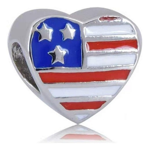 Jmqjewelry Corazón Amor Bandera Americana Estados Unidos Pat