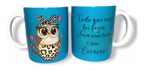 Imagem 2 de 4 de Caneca Coruja No Copo 325 Ml