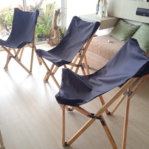 Imagen 3 de 7 de Sillas Playeras En Madera. Plegables