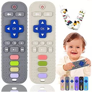 2 Pack Remote Teether For Baby,silicone Teething...