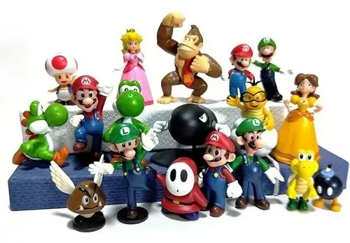 18 piezas de Mario Mini figuras de acción para niños, serie Mario Brothers,  juguetes para niños, colección de decoración de tartas, decoración de