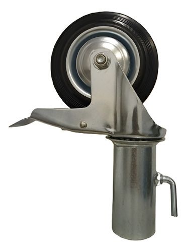 4 Ruedas Giratorias 160mm Para Andamios Tubulares Con Freno Negro