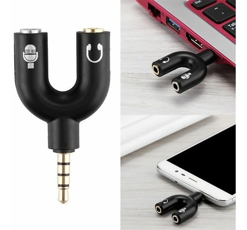 Adaptador Y 3.5 Mm Para Microfono Y Audifonos Splitter Pc La