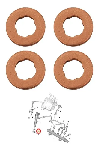 4 Golillas Inyectores Peugeot 208 1.4 Hdi 198195 9804220580