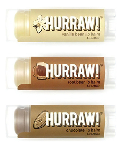 Vanilla Bean, Root Beer, Chocolate Hurraw! Balsamo Para Los