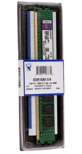 Memoria Kingston 4gb 1600 Mhz Ddr3 Para Desktop Pc Envio 24h