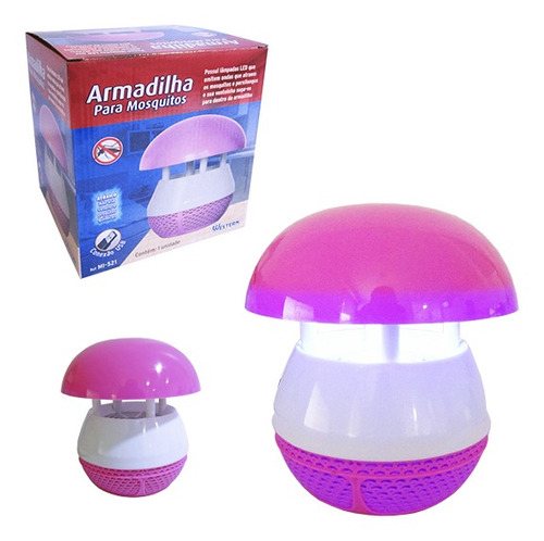 Luminária Armadilha Mata Mosquitos Lâmpada De Led Cor Rosa