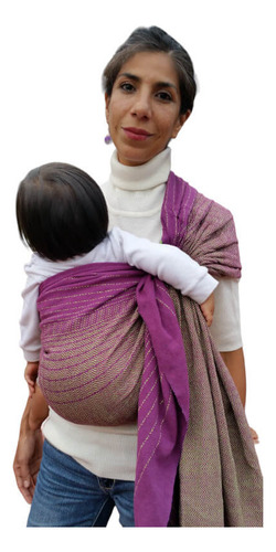 Rebozo De Aros Bandolera Portabebebés 100% Algodón Binniza Color Violeta