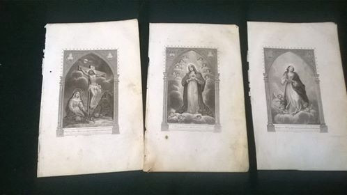 Antiguas Litografias Religiosas Virgen Cristo