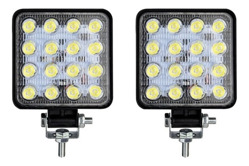 Kit 2 Faros Reflectores Led 4x4 Off Road 48w 12 A 24v Camion