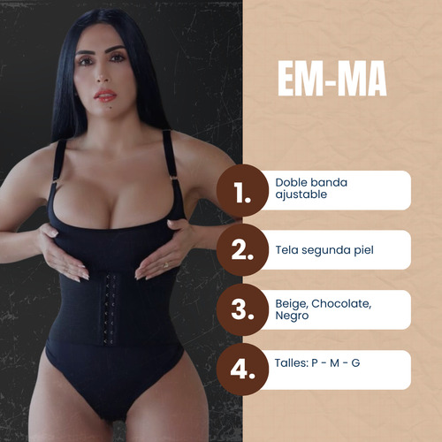 Body Invisible Modelador Alta Compresión Faja Doble Banda Negro M