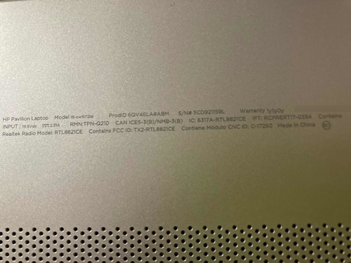 Laptop Hp Pavilion 15-cw1012la (Usado)