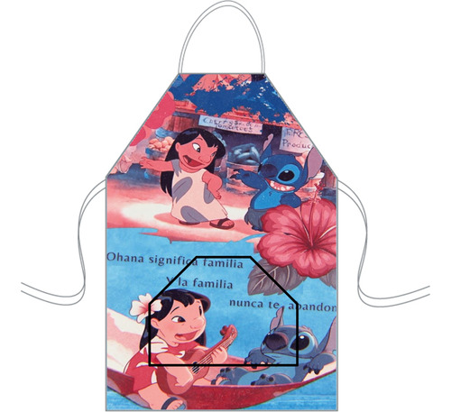 Delantal Cocina Mediano Para Niños Mini Chef Personalizado Stich Y Lilo Personalizado