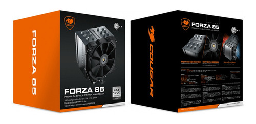 Disipador Cpu Cougar Forza 85, 120mm, 600 - 2000rpm, Negro