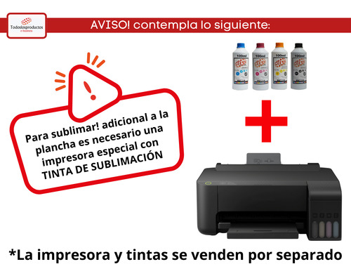 Kit Combo 8 En 1 Tlp 29x38 Para Sublimación Incluye Botellas