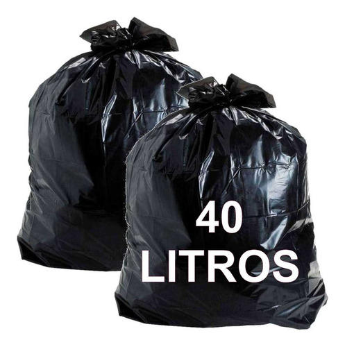 Kit 2 Saco Lixo Preto 40 L Espessura Média C/ 50 Unidades Cd