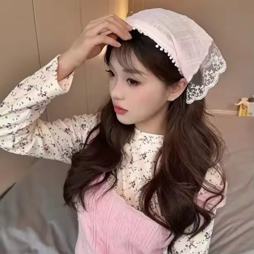 Diadema Retro Con Forma De Triángulo Y Encaje Floral Para Mu