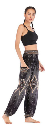 Pantalones De Mujer Cintura Hippie Con Estampado De Casual