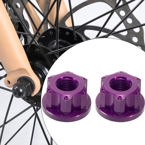 Tuercas De Eje Para Bicicleta: Kit De Seguridad M9 Violeta