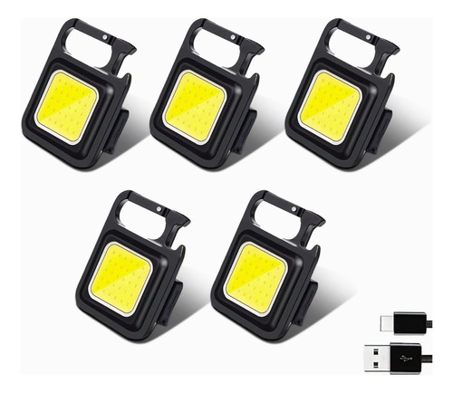 5 Piezas Linterna Lampara Recargable Led De Lampara Llavero