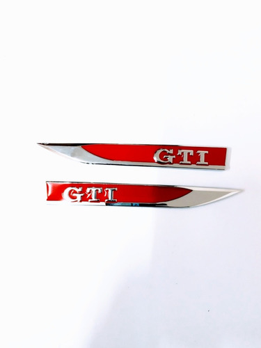 Emblemas Lateral Flecha Volkswagen Gti Premium Metal Roja