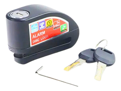 Traba Disco Candado 7mm Con Alarma Para Moto Bici Antirrobo