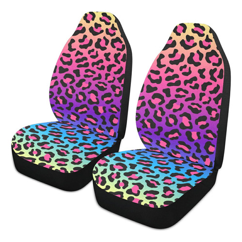 Alaza Funda Asiento Coche Guepardo Leopardo Arcoiris Neon 2