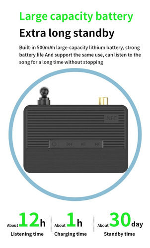 Nfc Bluetooth5.3 Transmisor Receptor Audio Estéreo Adaptador