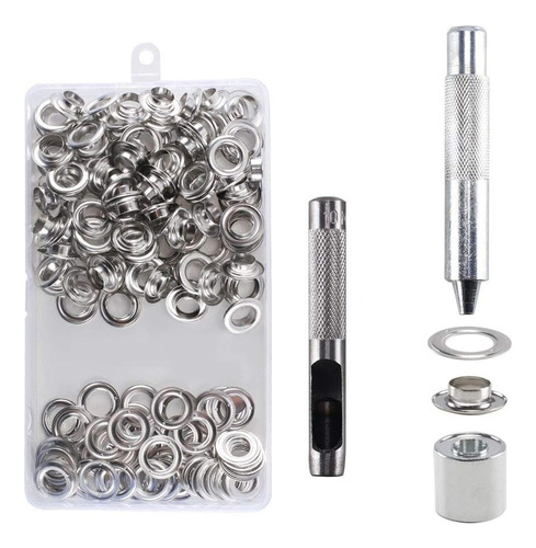 Kit , 50 Ojales P/ Lonas , Pvc. Cuero 10mm C/ Herramienta
