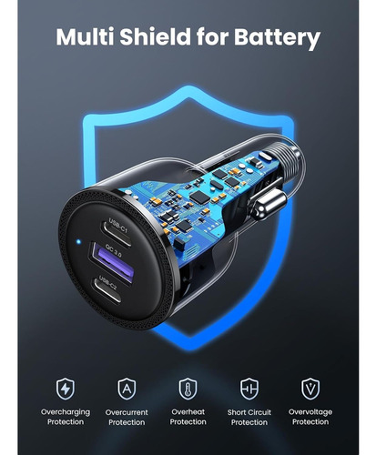 Cargador Carro Usb-c Ugreen 69w 20w Qc 18w Cd239 20467