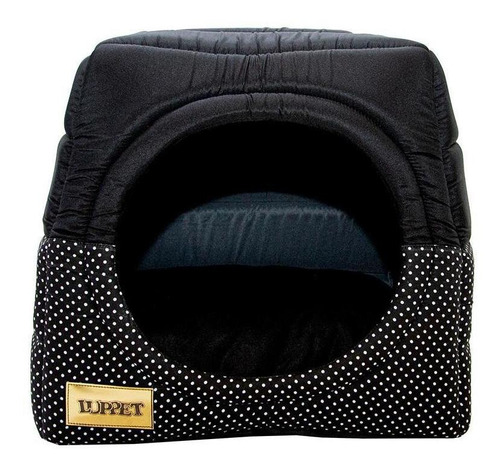 Cama Iglu E Toca Para Cachorro Luppet Luxo Preto Poa G