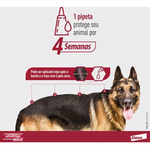 Advantage Max 3 Cães 10 A 25kg - 1 Pipeta Envio Imediato