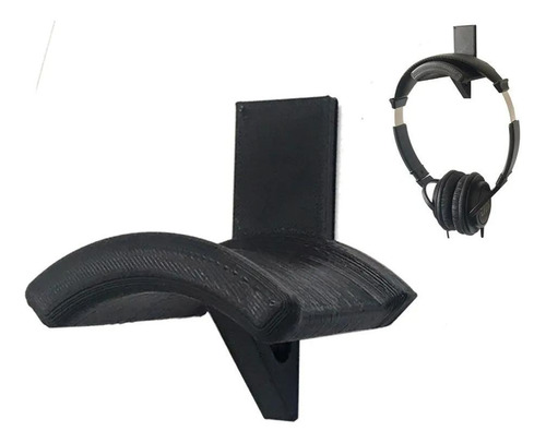 Suporte De Parede Parafusado Headset Headphone Preto