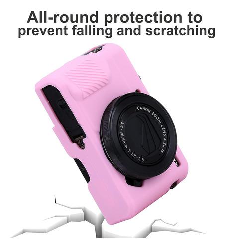 Funda Para Canon Powershot G7x Mark Iii Silicona Rosa Suave