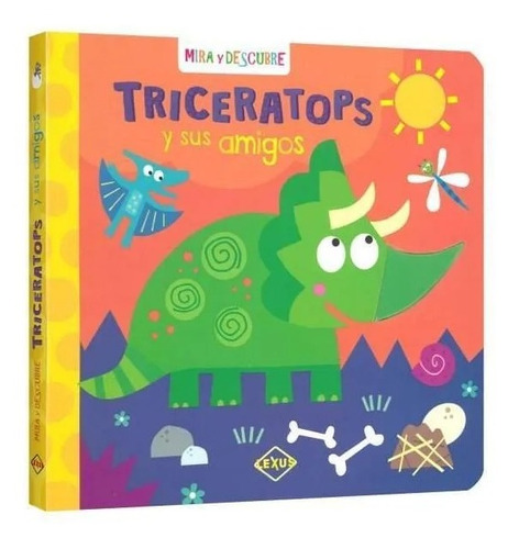 Libro Infantil De Triceratops Pasta Y Hojas Duras