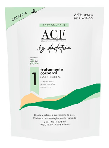 Acf Dadatina Body Solutions Recarga Paso 1 Gel Limpieza 3c