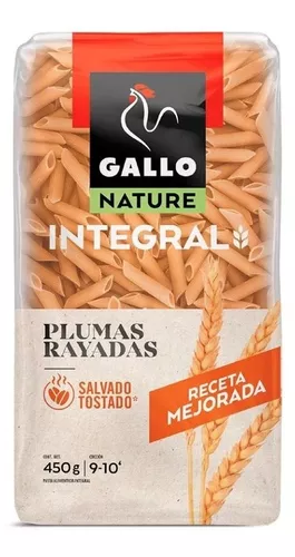 Pasta Gallo Nature Integral Plumas Rayadas 450 G