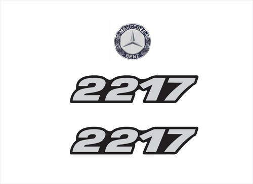 Kit Adesivo Compatível Emblema Mercedes 2217 Resinado F077 Cor Padrão