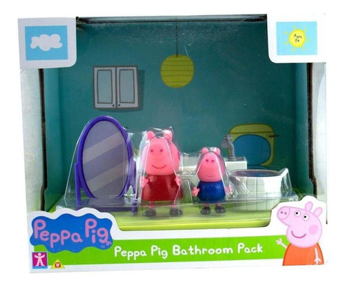 Peppa Pig - Cenário Sortidos Banheiro - Peppa E George Sunny
