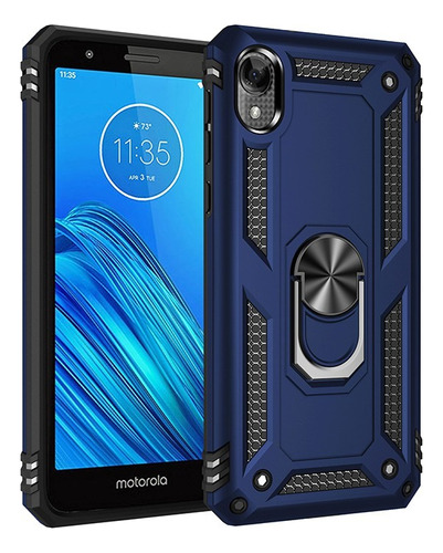 Funda Para Motorola Moto E6 Xt2005-3 Uso Rudo Con Cristal