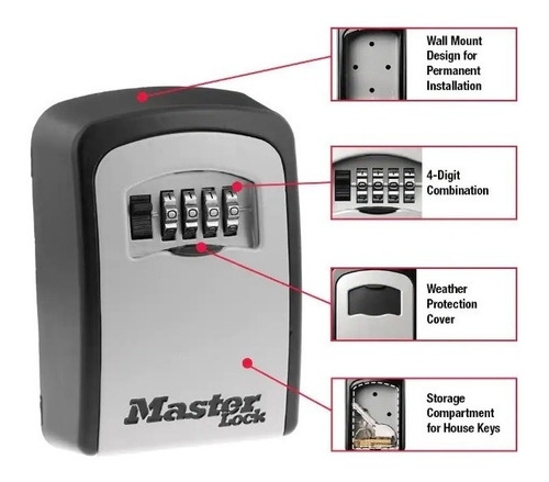 Master Lock Caja Para Llaves A Pared Con Combinación