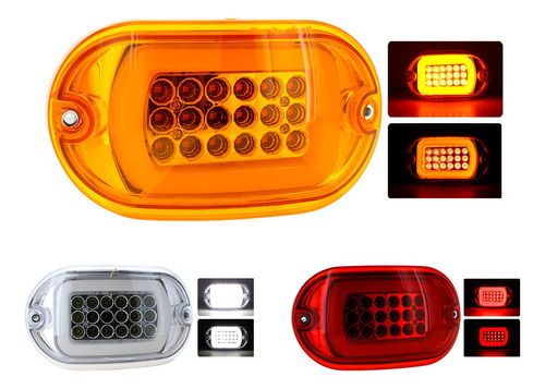 Plafon Ovalado 18 Led Arillo Gel Estrobo Camion Urbano 12-24