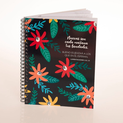 Imagen 2 de 6 de Cuaderno Con Versículo Floral