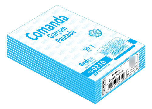 Grafex 0210 Comanda Garçom Pautada 50 Folhas 60 Blocos