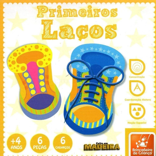 Brinquedo Pedagógico Madeira Primeiros Laços