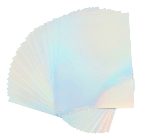 Papel Adhesivo A4, 22 Hojas, Imprimible, Holográfico, Imperm