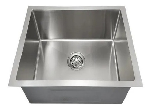 Cuba De Inox 40x40 Quadrada Cozinha Calha Pia Embutida Cor Inox Acetinado Escovado